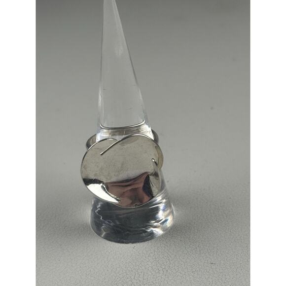Abstract Flower Modernist Sterling Silver Ring Adjustable Size 8, 9, 10 - Picture 5 of 11